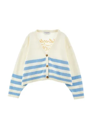 PHILOSOPHY BUTTON DOWN CARDIGAN WITH BUTTON HALF STRIPE