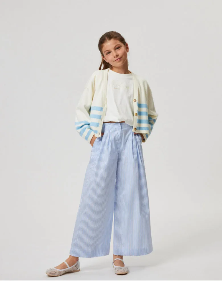 PHILOSOPHY BUTTON DOWN CARDIGAN WITH BUTTON HALF STRIPE