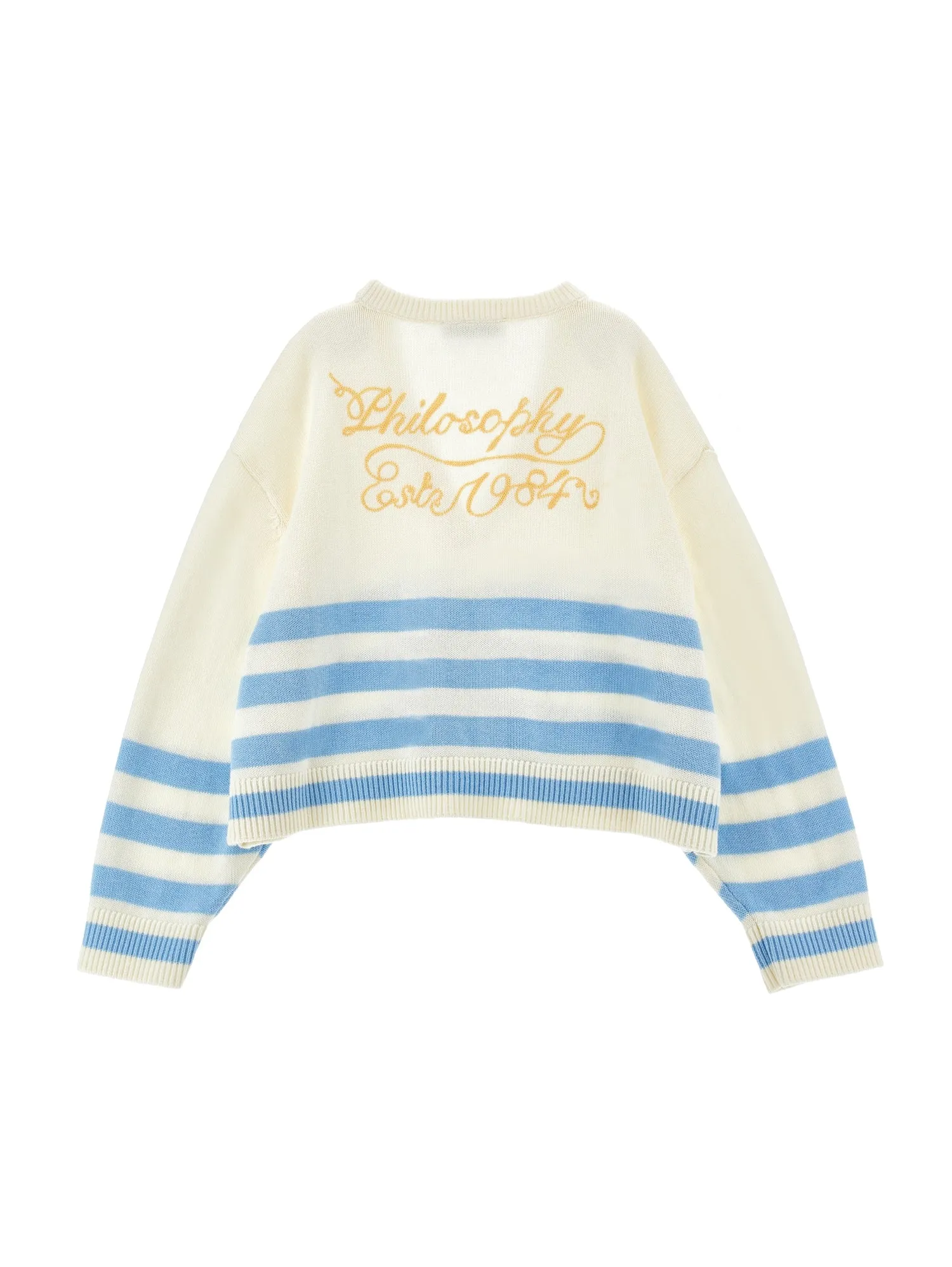 PHILOSOPHY BUTTON DOWN CARDIGAN WITH BUTTON HALF STRIPE