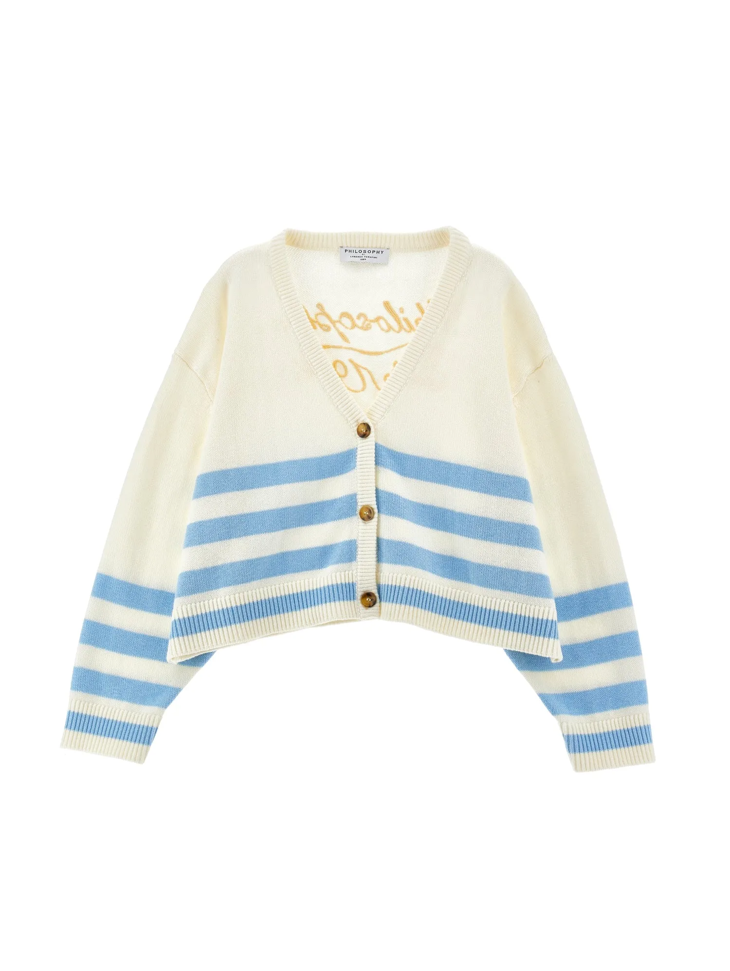 PHILOSOPHY BUTTON DOWN CARDIGAN WITH BUTTON HALF STRIPE
