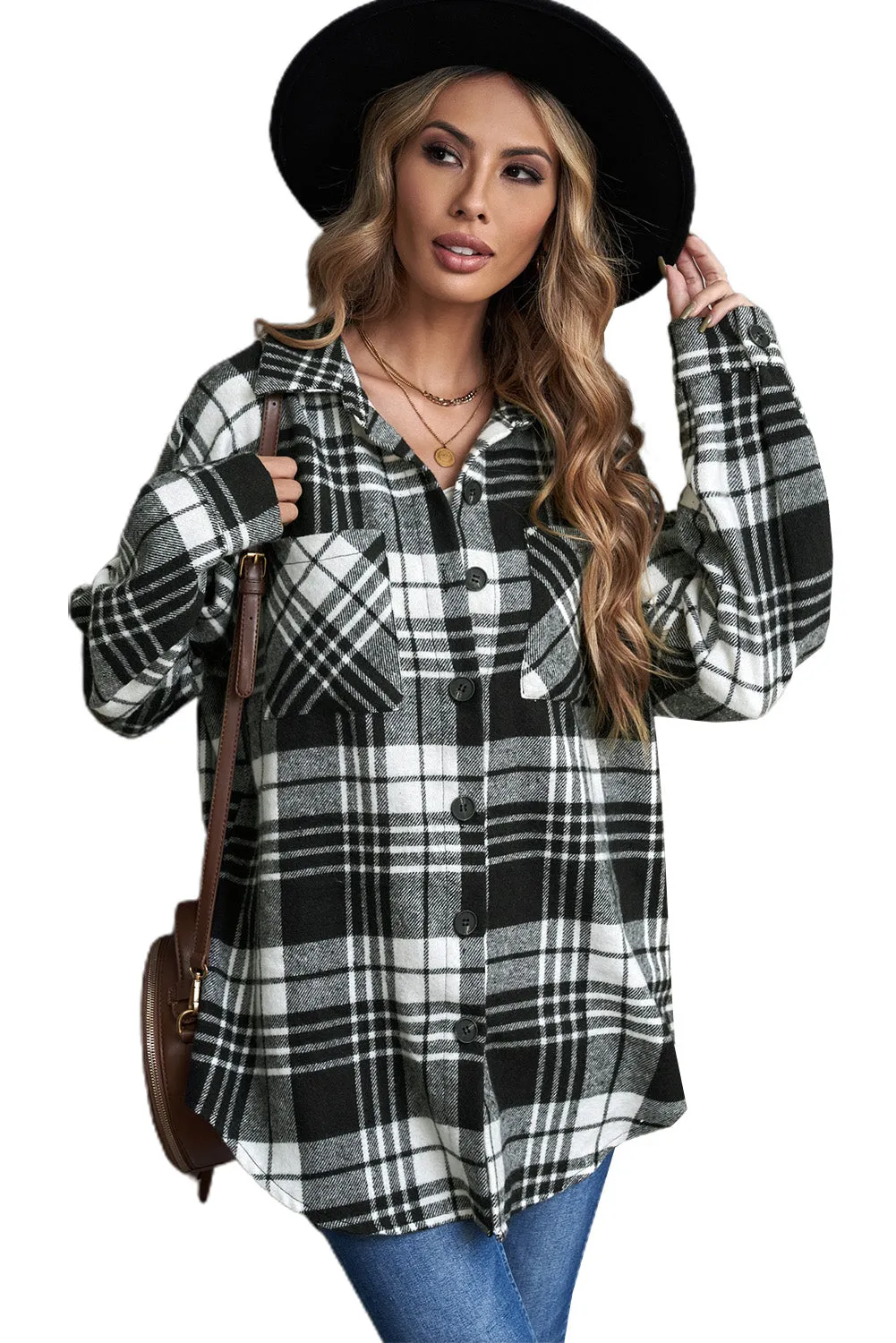 Plaid Boyfriend Shirt Coat