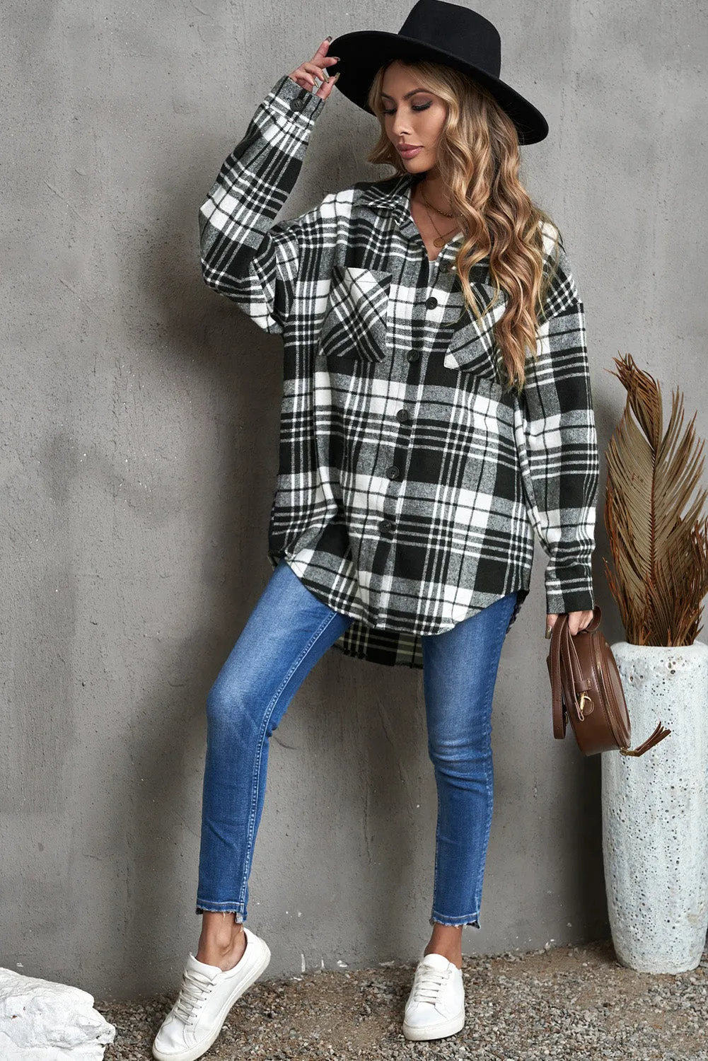 Plaid Boyfriend Shirt Coat