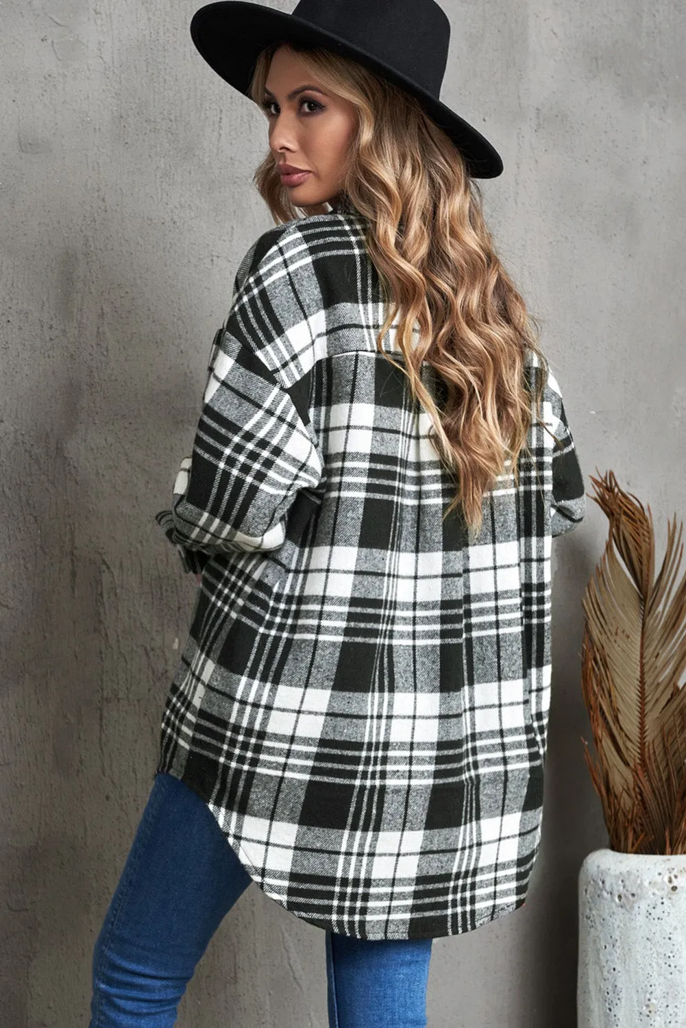 Plaid Boyfriend Shirt Coat