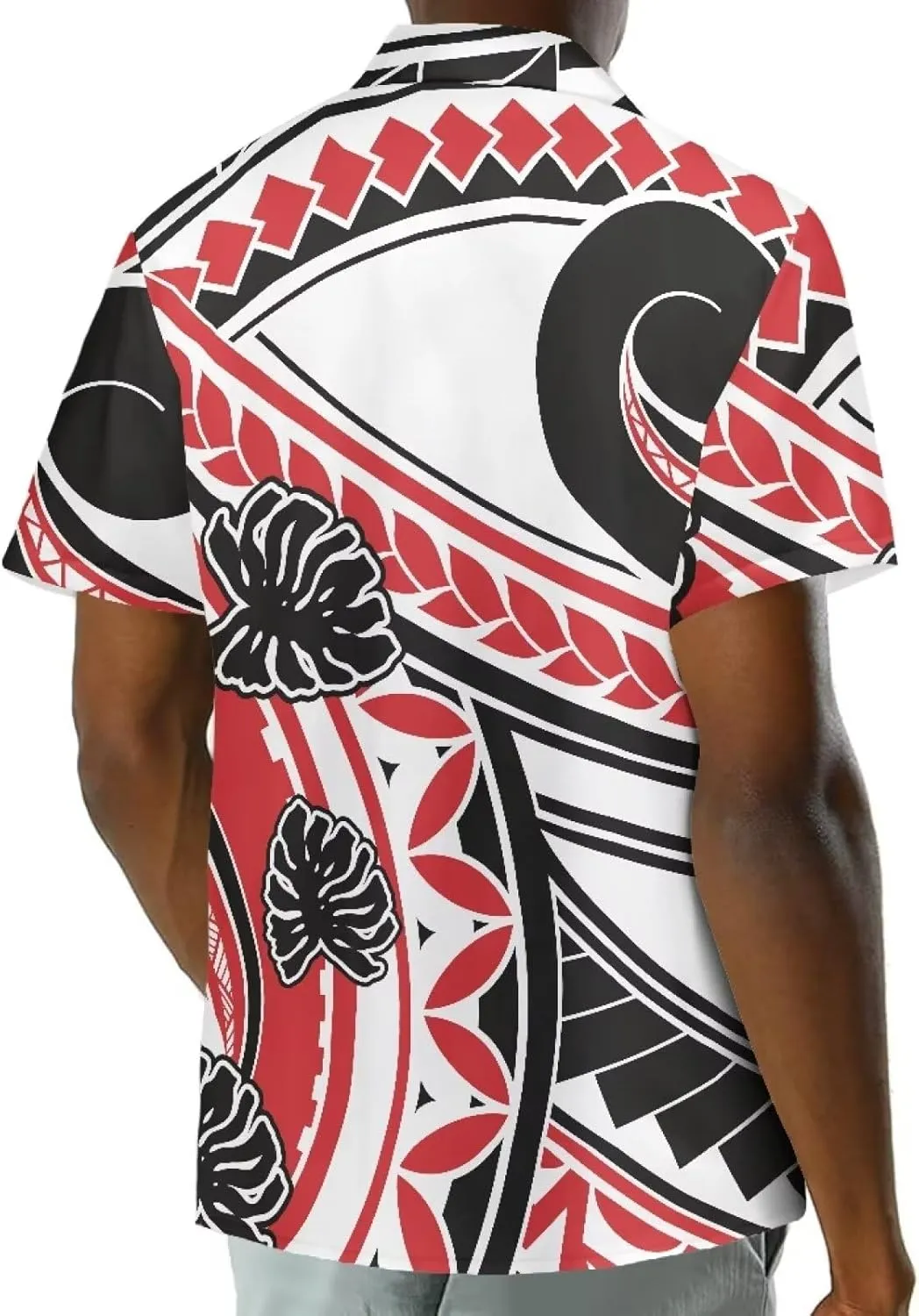 Plus Size Couple Outfit Sets Polynesian Tapa Puletasi Samoan Women Dress and Men Shirts Lavalava Couple Sets
