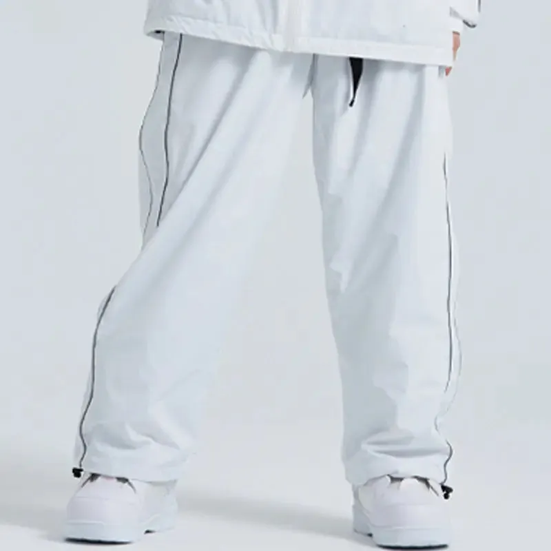 Plus Size Waterproof Snow Pants Solid Color Ski Trousers
