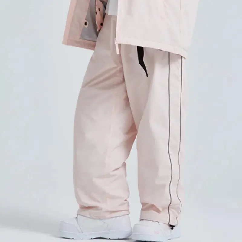 Plus Size Waterproof Snow Pants Solid Color Ski Trousers
