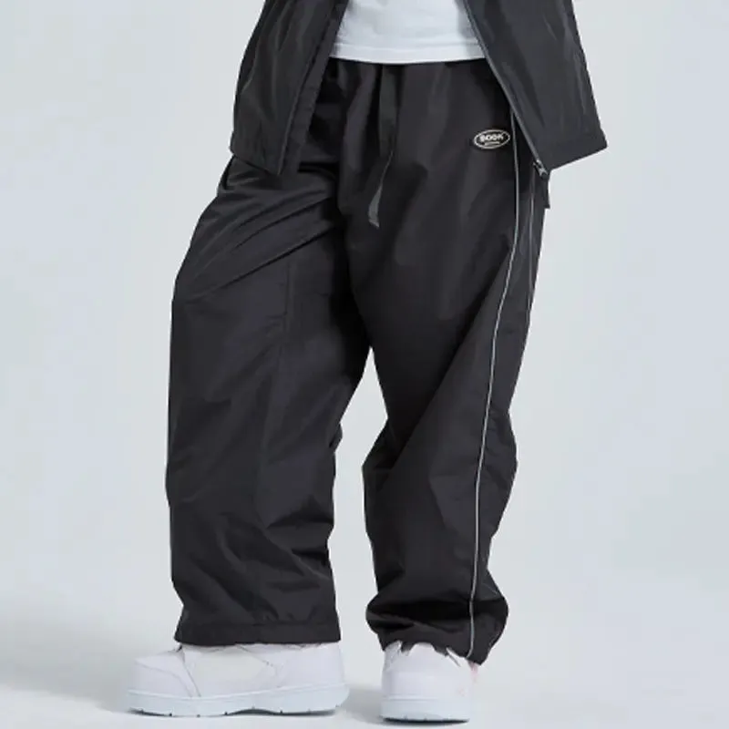 Plus Size Waterproof Snow Pants Solid Color Ski Trousers