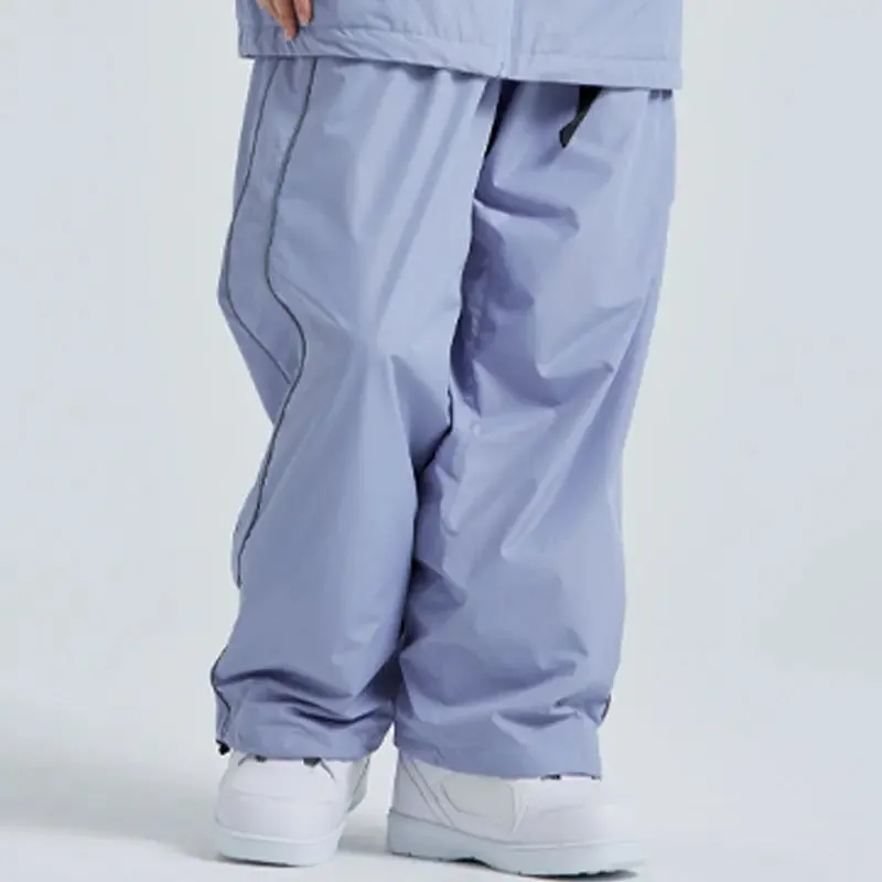 Plus Size Waterproof Snow Pants Solid Color Ski Trousers