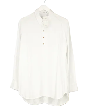 Reserved White Half Button Down Shirt UK 12