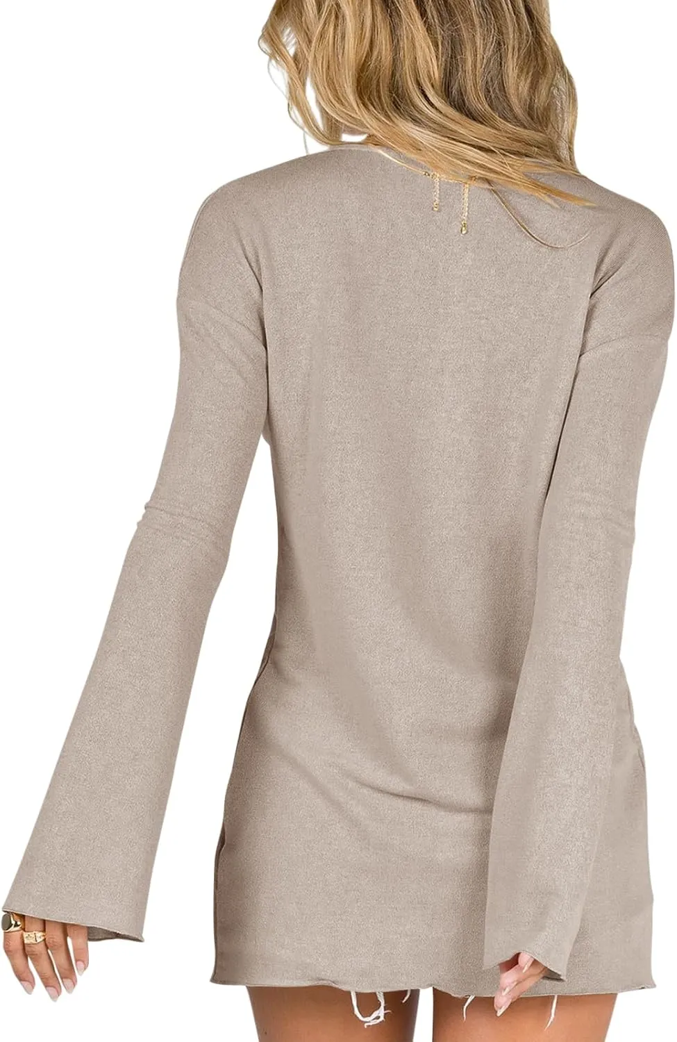 Saodimallsu Women Deep V Neck Cardigan Lightweight Button Down Long Sleeve Loose Open Front Knit Summer Shirts
