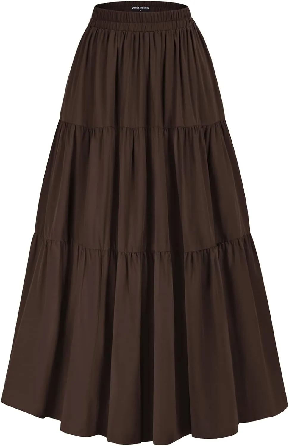 Scarlet Darkness Maxi Long Skirts for Women Summer Flowy Renaissance Skirt with Pockets