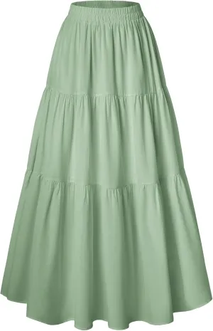 Scarlet Darkness Maxi Long Skirts for Women Summer Flowy Renaissance Skirt with Pockets
