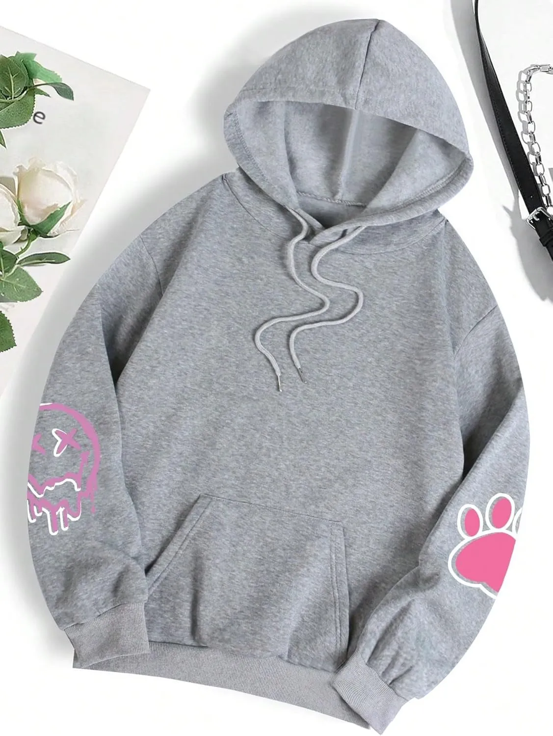 SHENHE Women's Letter Print Thermal Lined Hooded Sweatshirt Graphic Hoodie Pullover