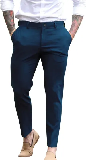Slim Fit Dress Pants for Men Flat Front Skinny Fashion Casual Business Chino Golf Suit Pants Trousers with Pockets