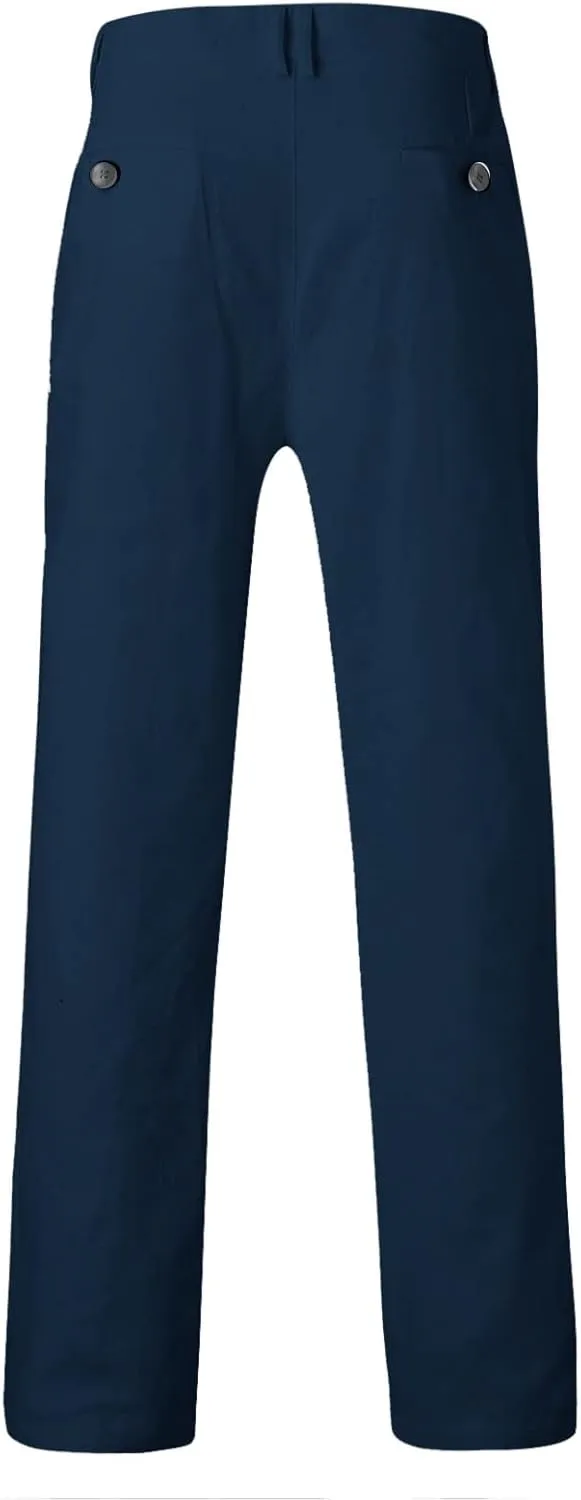 Slim Fit Dress Pants for Men Flat Front Skinny Fashion Casual Business Chino Golf Suit Pants Trousers with Pockets