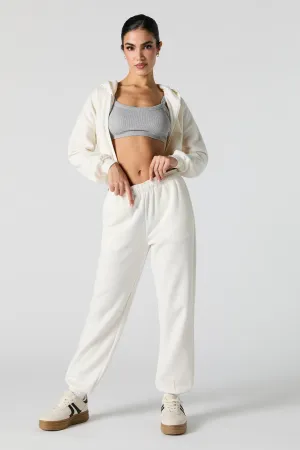Solid Fleece Cuffed Jogger