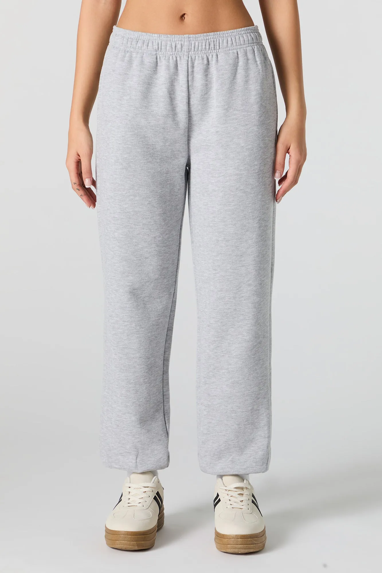 Solid Fleece Cuffed Jogger