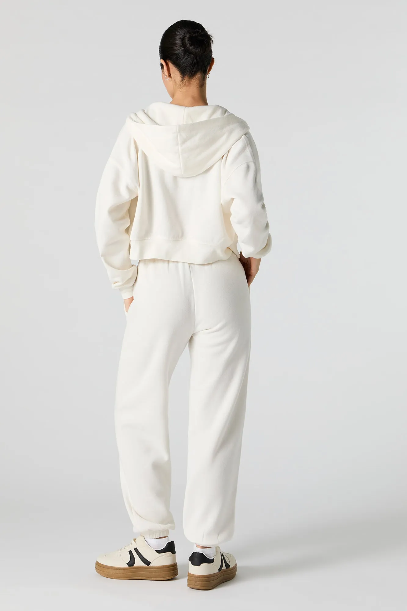 Solid Fleece Cuffed Jogger