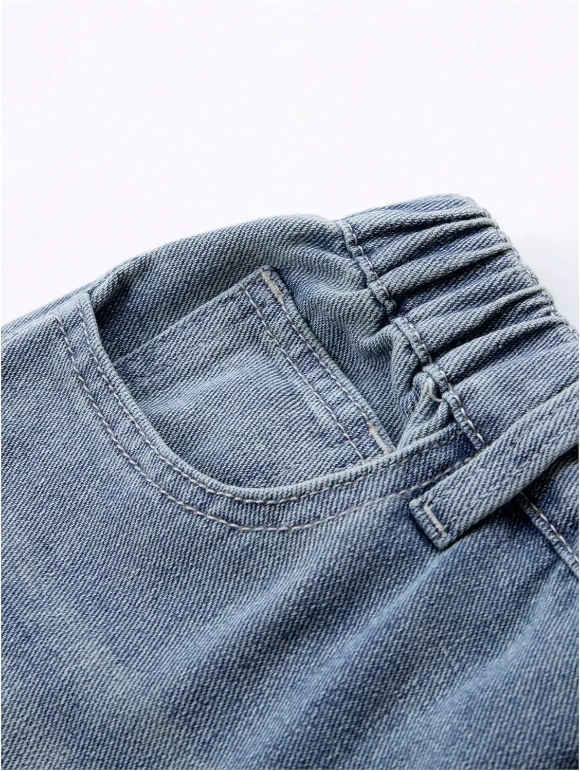 SOLY HUX Girl's Denim Pants Casual Wide Leg Retro Baggy Ripped Jeans with Pockets