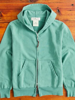 Special Finish Zip Hoodie in Green