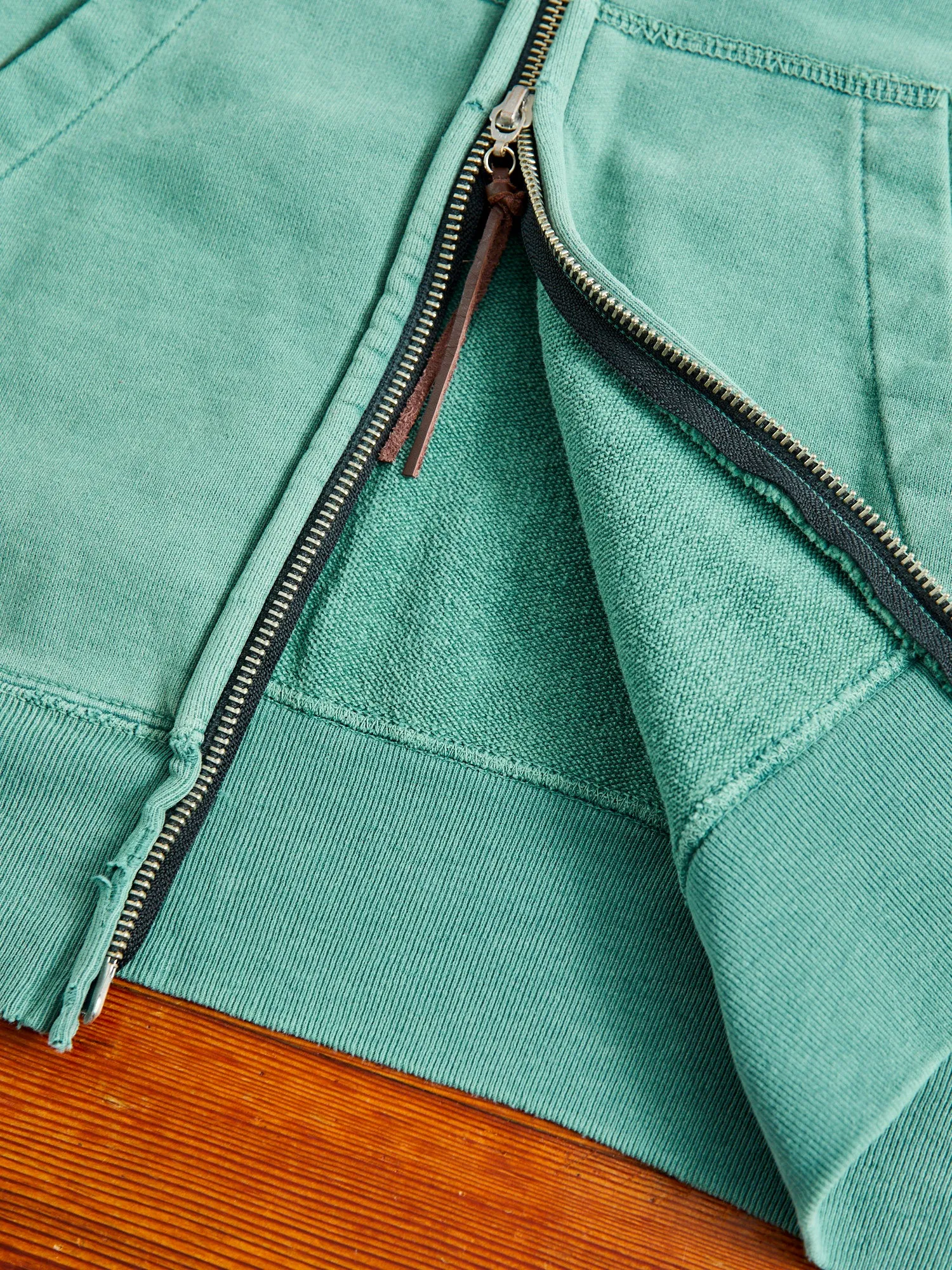 Special Finish Zip Hoodie in Green