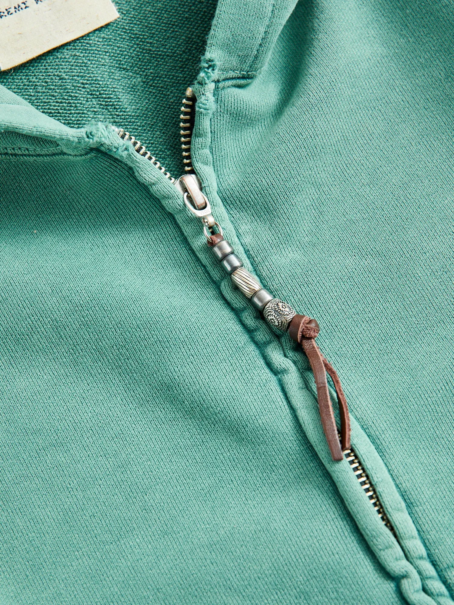 Special Finish Zip Hoodie in Green