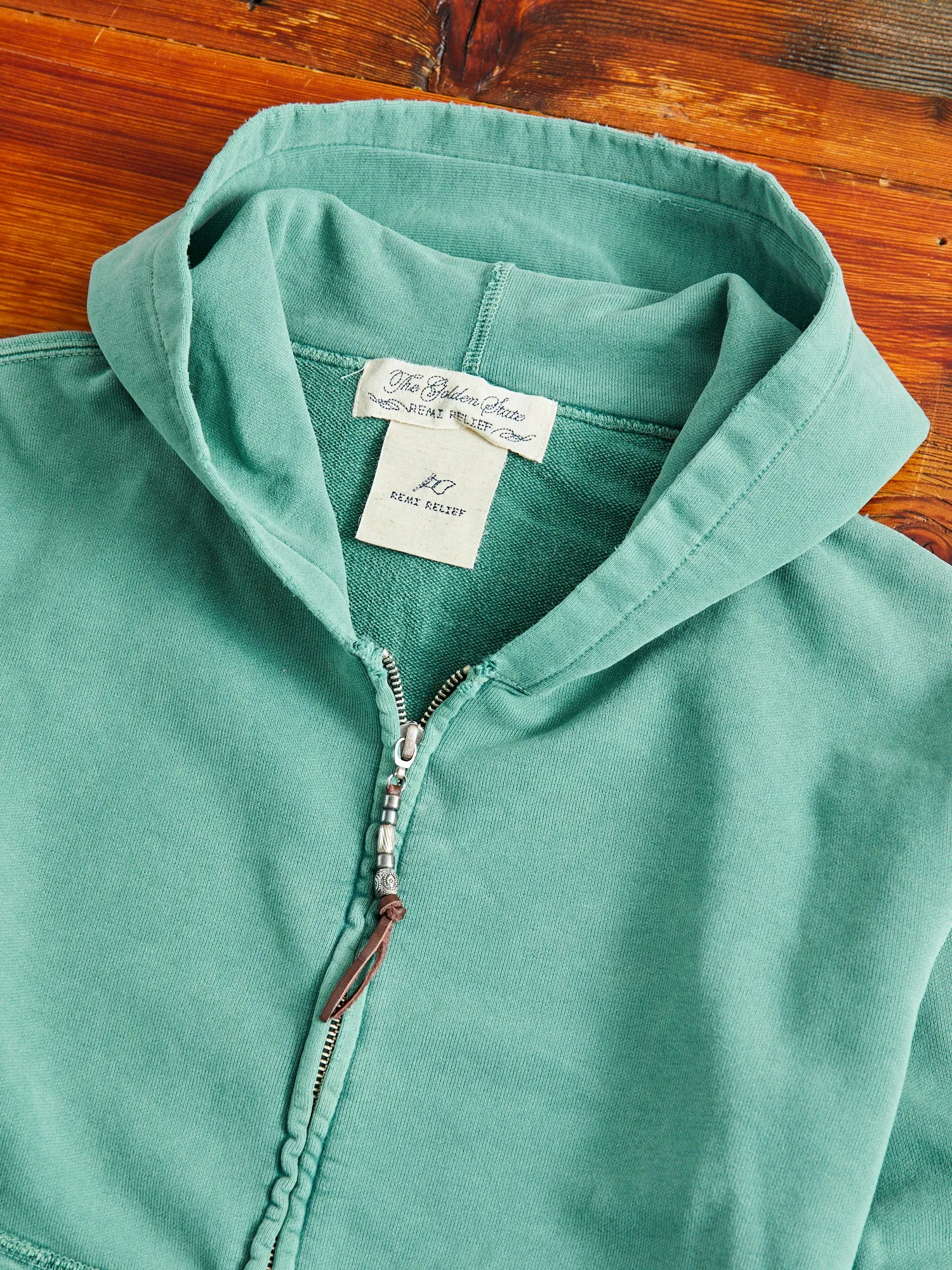 Special Finish Zip Hoodie in Green