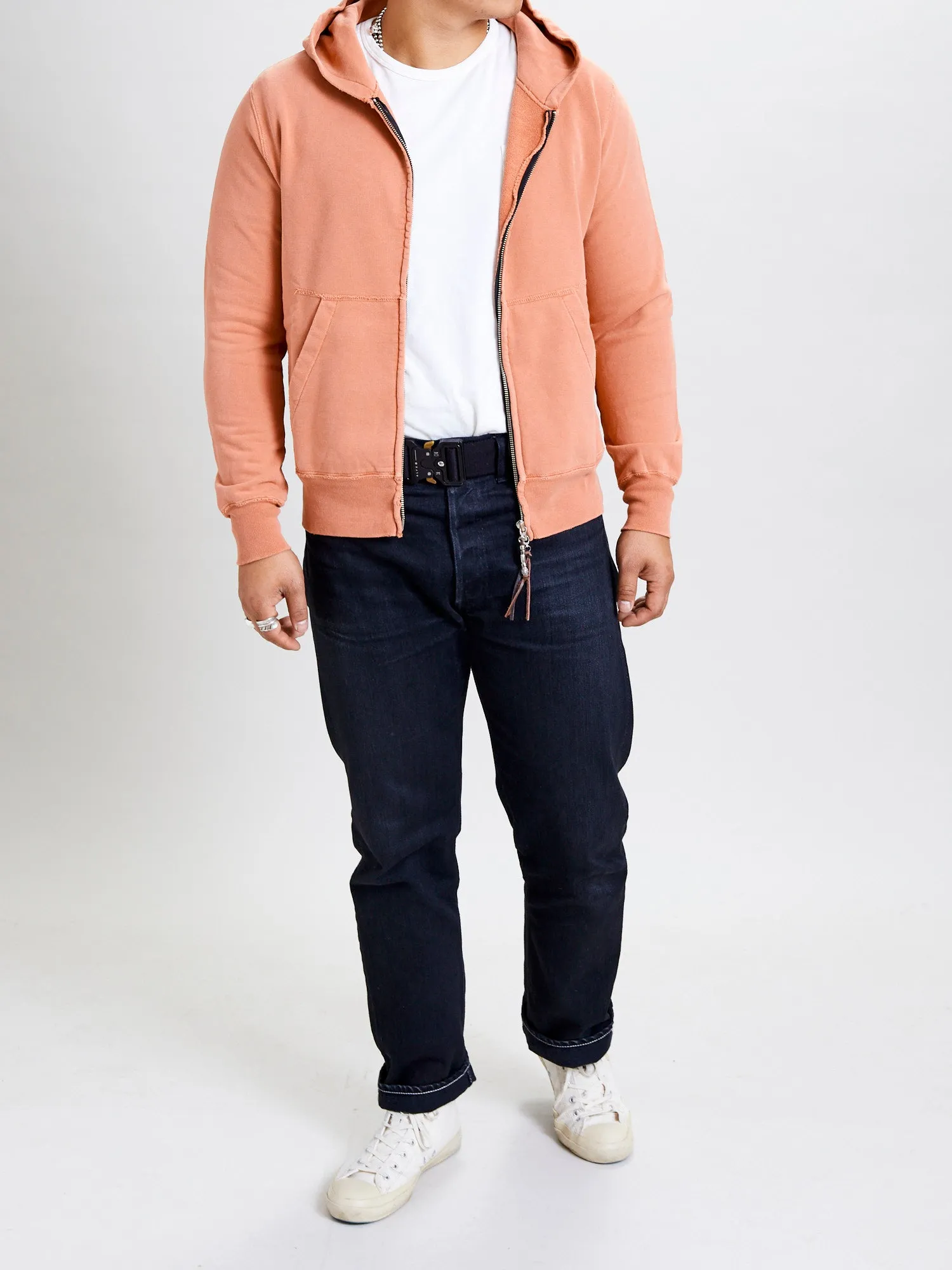 Special Finish Zip Hoodie in Orange