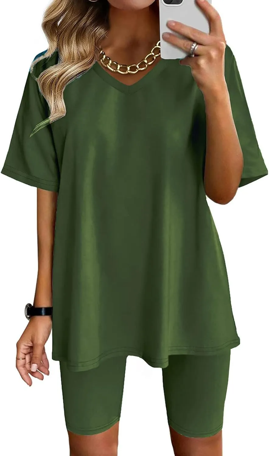 Sport Sets Women 2 Piece Outfits Women Summer Casual Oversized T-Shirt Tops Biker Shorts Workout Sports Tracksuit