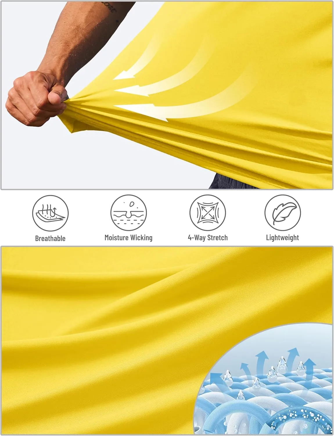 TACVASEN Men's Short Sleeve Swim Top UPF 50  Sun Protection T-Shirt Crew Neck Moisture Wicking Gym Shirts