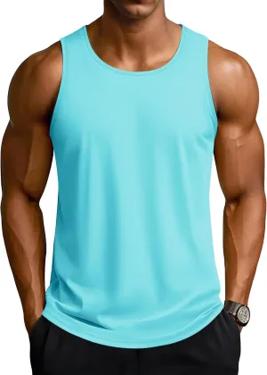 TACVASEN Men's Workout Tank Tops Sleeveless UPF 50  Summer Sun Shirts Quick Dry for Running Swim Gym Beach