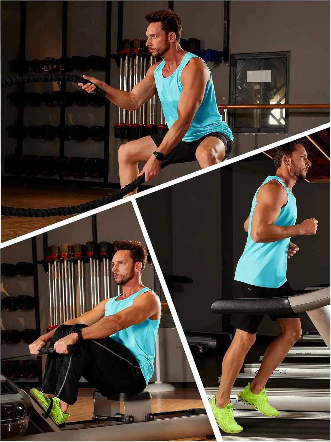TACVASEN Men's Workout Tank Tops Sleeveless UPF 50  Summer Sun Shirts Quick Dry for Running Swim Gym Beach