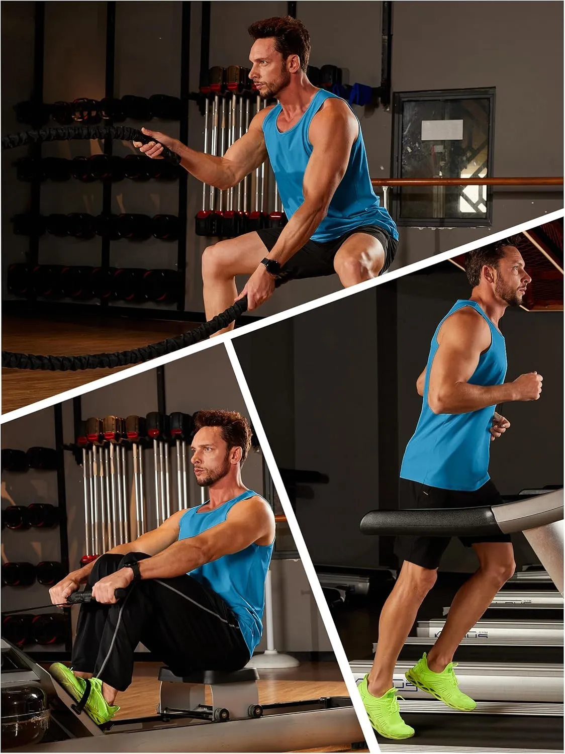 TACVASEN Men's Workout Tank Tops Sleeveless UPF 50  Summer Sun Shirts Quick Dry for Running Swim Gym Beach