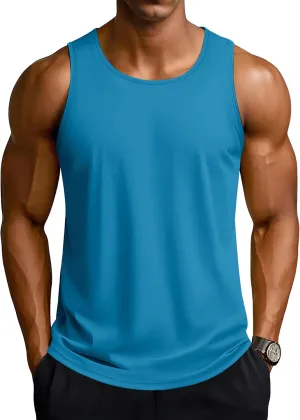 TACVASEN Men's Workout Tank Tops Sleeveless UPF 50  Summer Sun Shirts Quick Dry for Running Swim Gym Beach