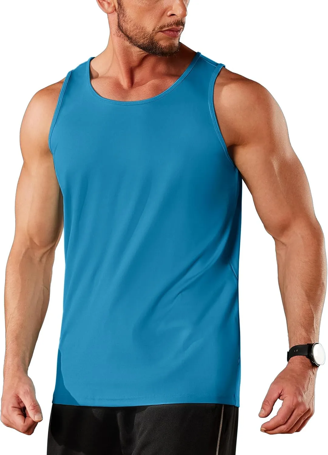TACVASEN Men's Workout Tank Tops Sleeveless UPF 50  Summer Sun Shirts Quick Dry for Running Swim Gym Beach
