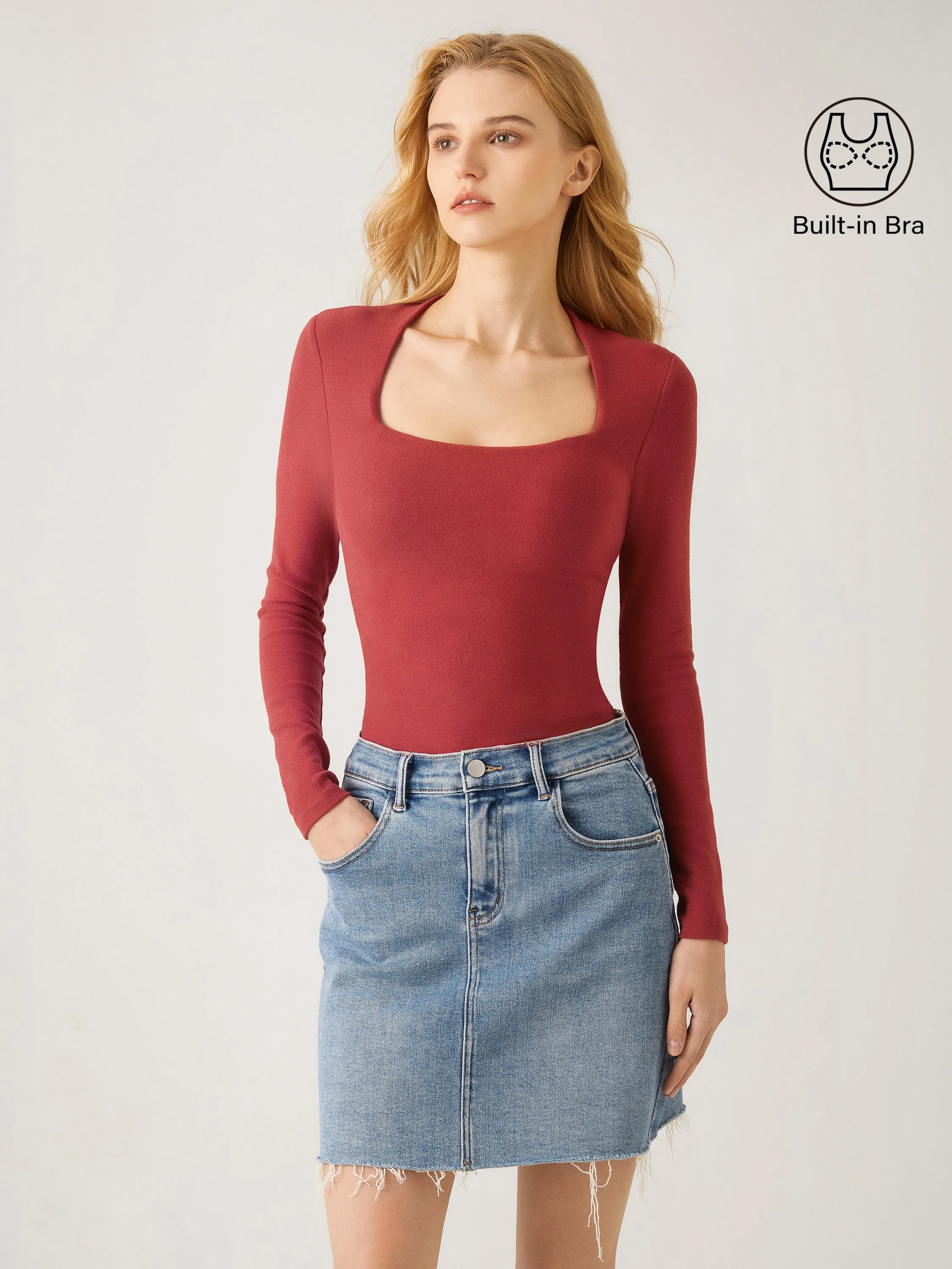 Thermal Brushed Tapered Neck Brami Top