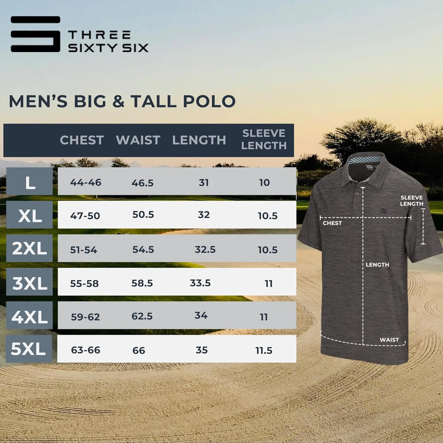 Three Sixty Six Golf Shirts for Men - Dry Fit Short-Sleeve Polo, Athletic Casual Collared T-Shirt
