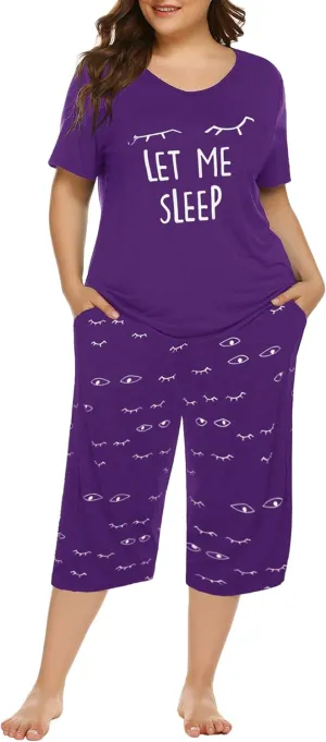 Tongmingyun plus size pajamas capris pants set striped for women Sleep Shirts loungewear sleepwear 3x 4x 5x