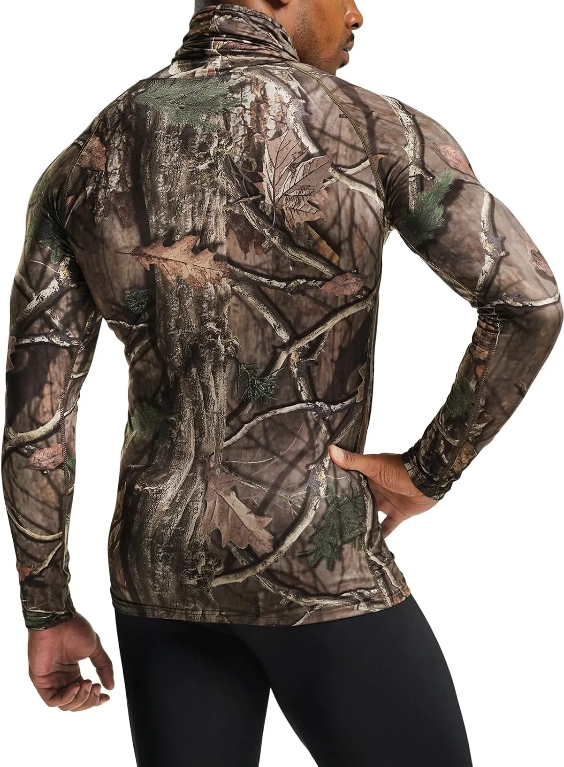 TSLA Men's UPF 50  Mock Long Sleeve Compression Shirts, Athletic Workout Shirt, Base Layer for Water Sports
