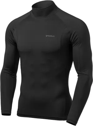 TSLA Men's UPF 50  Mock Long Sleeve Compression Shirts, Athletic Workout Shirt, Base Layer for Water Sports