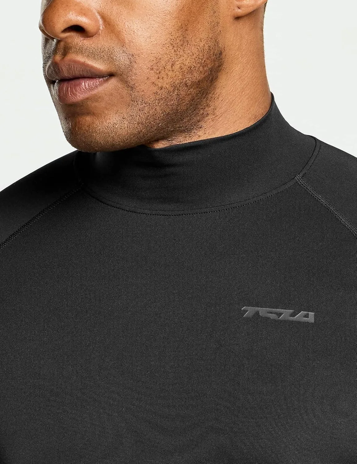 TSLA Men's UPF 50  Mock Long Sleeve Compression Shirts, Athletic Workout Shirt, Base Layer for Water Sports
