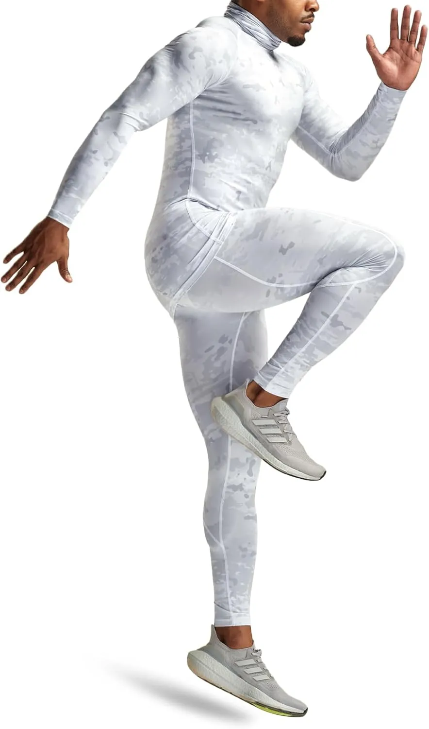 TSLA Men's UPF 50  Mock Long Sleeve Compression Shirts, Athletic Workout Shirt, Base Layer for Water Sports