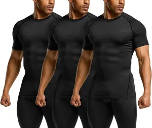 TSLA Men's UPF 50  Quick Dry Short Sleeve Compression Shirts, Athletic Workout Shirt, Water Sports Rash Guard
