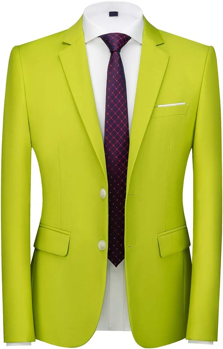 UNINUKOO Men's Suit Slim Fit 2 Button 2 Piece Suits for Men Party Formal Dress Solid Tuxedo Blazer Jacket Pants Set