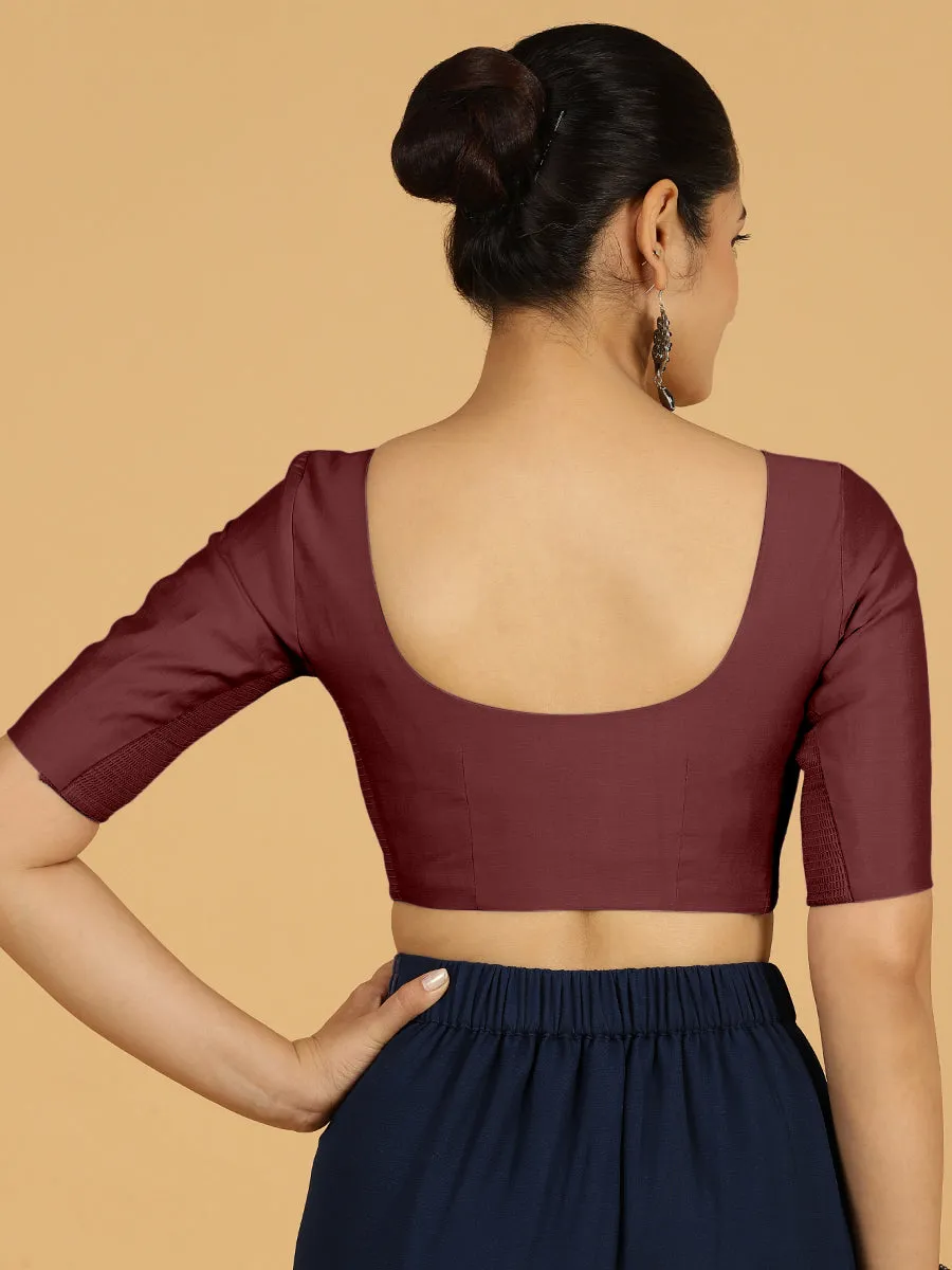 Vedika x Rozaana |  Saree Blouse in Deep Maroon