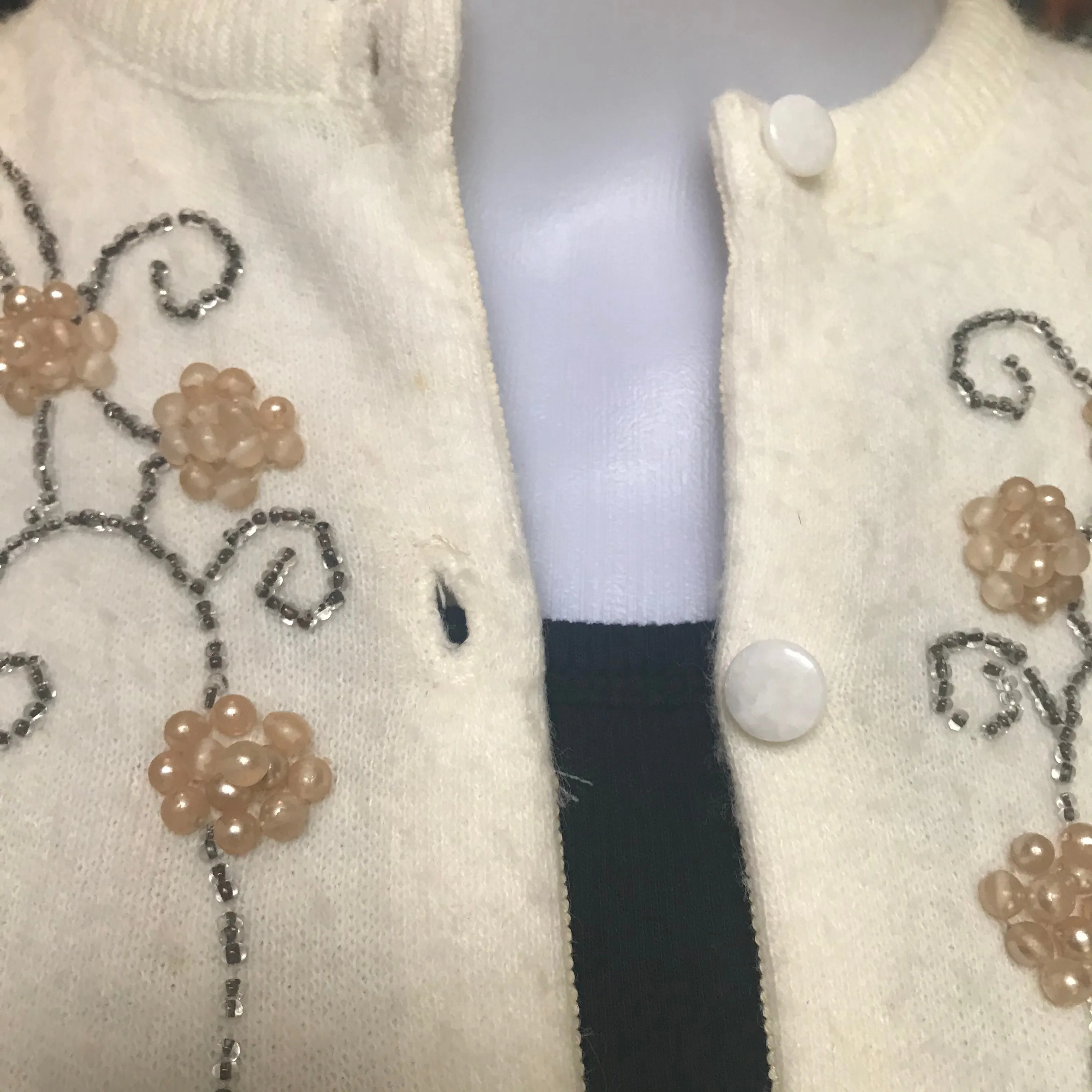 Vintage 1950s Amber Embellished Cardigan