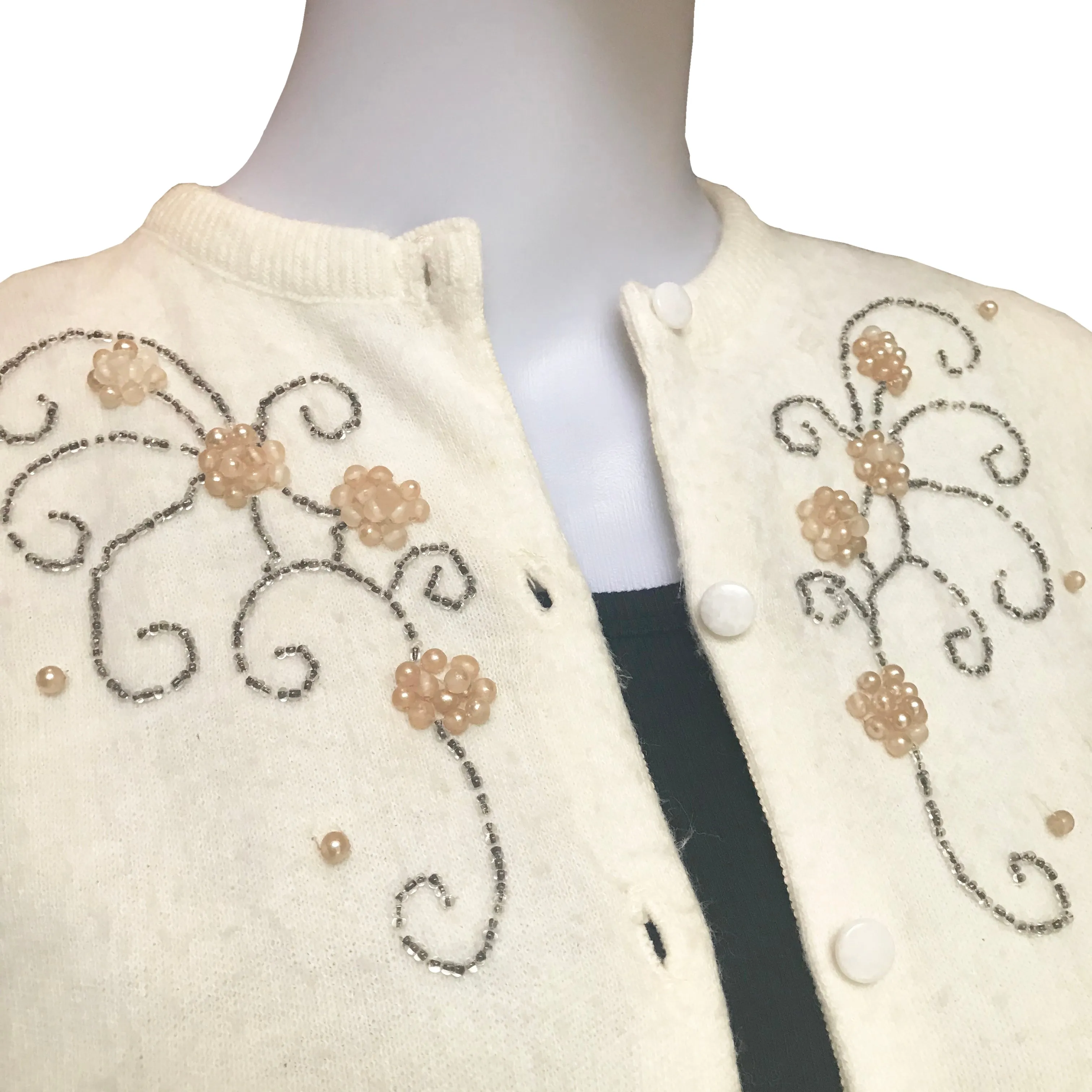 Vintage 1950s Amber Embellished Cardigan