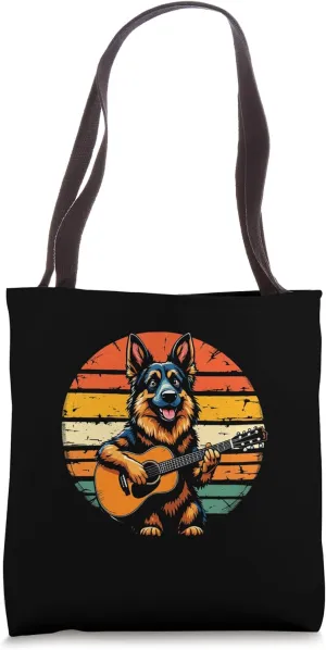 Whimsical Dog Guitar Tote Bag