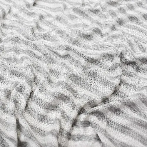 White/ Light Gray Semi-Opaque Jersey Knit Fabric
