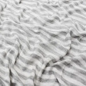 White/ Light Gray Semi-Opaque Jersey Knit Fabric